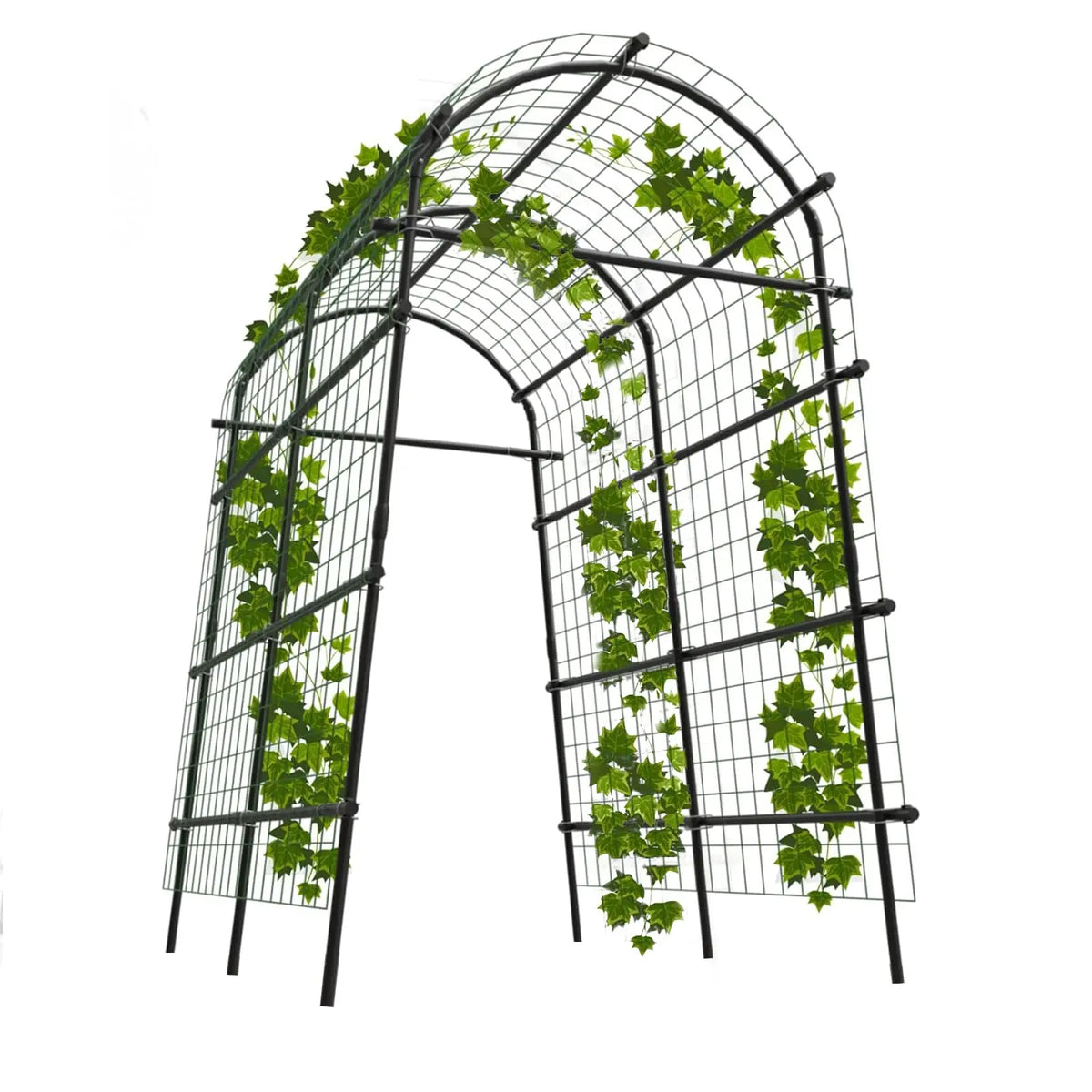 Metal Garden Arch Trellis With Netting For Climbing Plants
