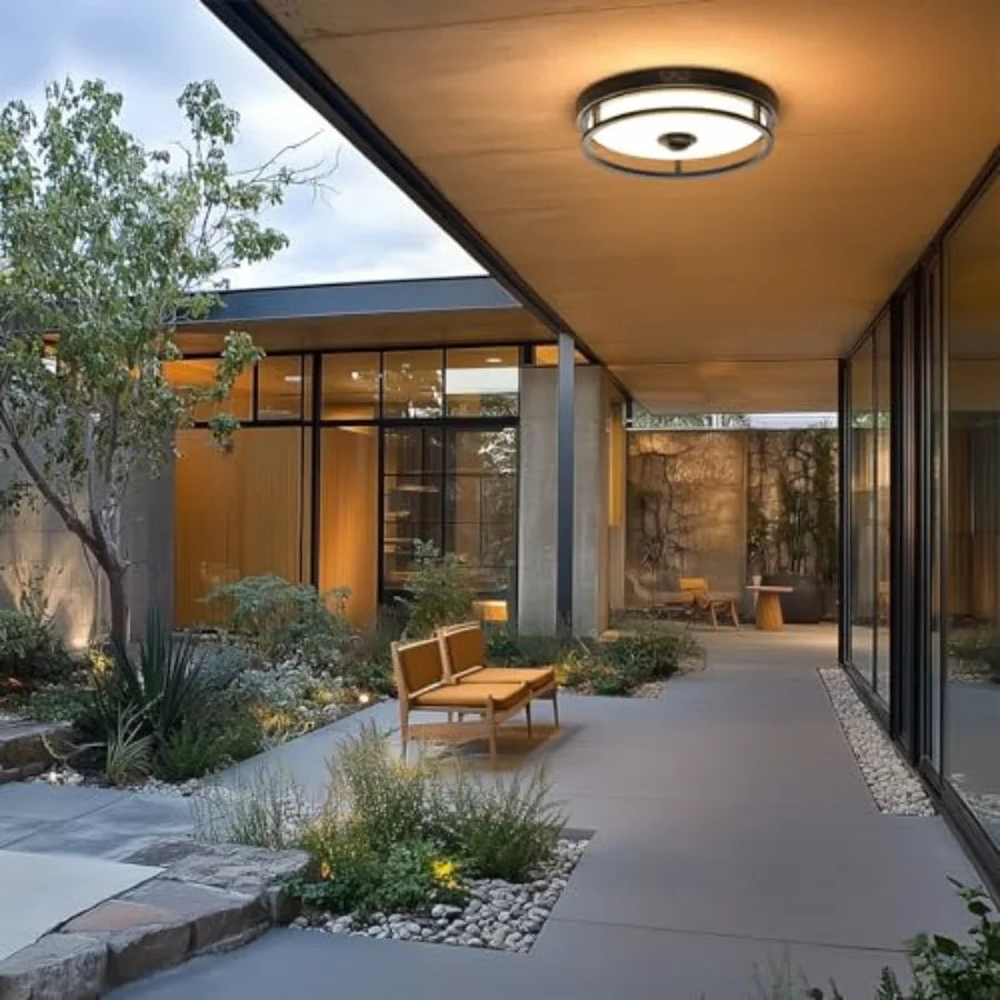 Motion Sensor Outdoor LED Ceiling Light With Dusk To Dawn