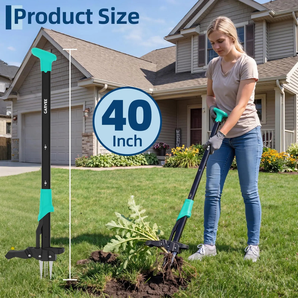 Long Handle Stand Up Weed Puller With Easy Eject Foot Pedal