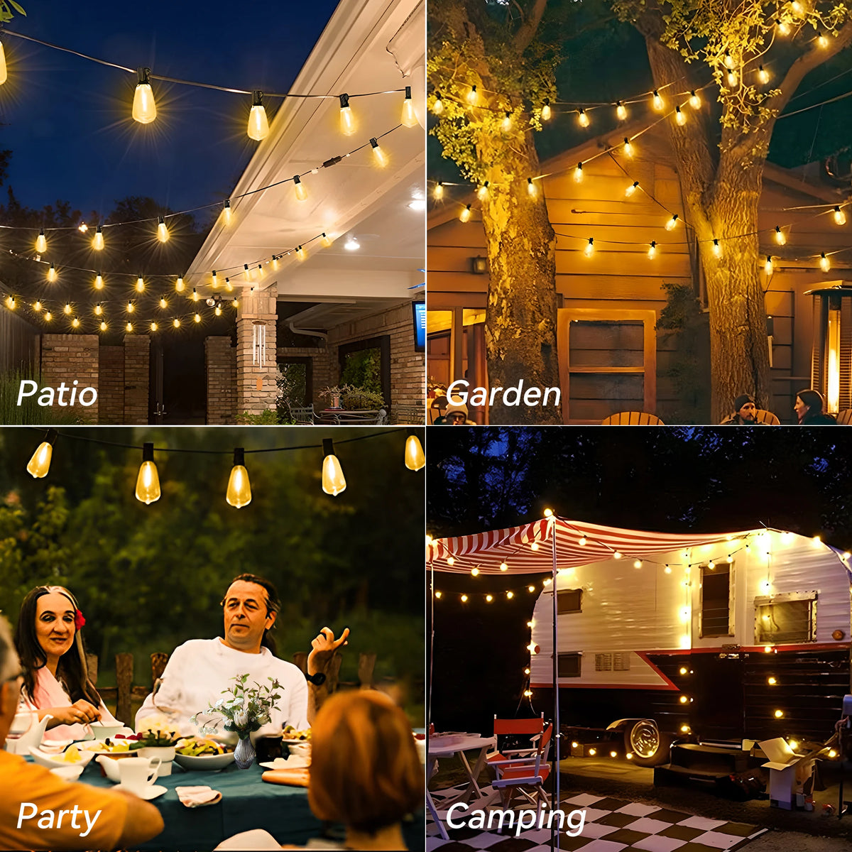 Durable LED Globe String Lights With Rugged Cables And Mounting Hooks