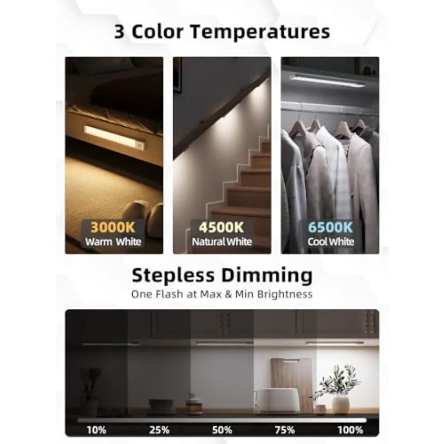 Wireless LED Under Cabinet Lights With Charging Station Motion Sensor