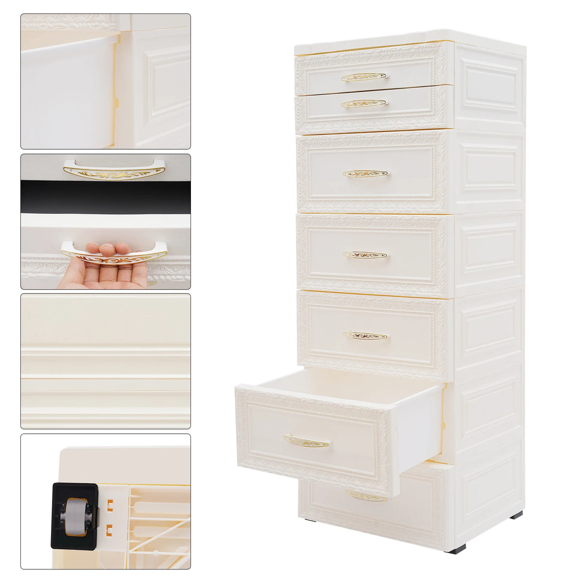 Bymaocar 6 Tier 7 Drawer Rolling Storage Cabinet Organizer