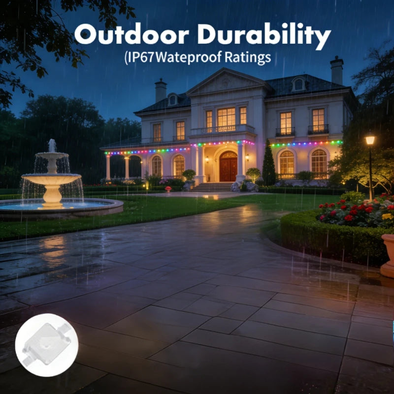 GCTECHING Waterproof Permanent Outdoor LED String Lights Decoration