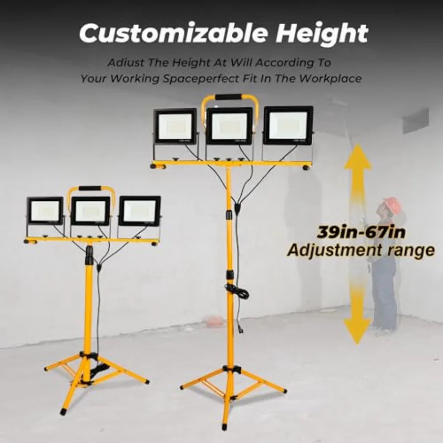 Three Head LED Work Light With Stand And Individual Switches