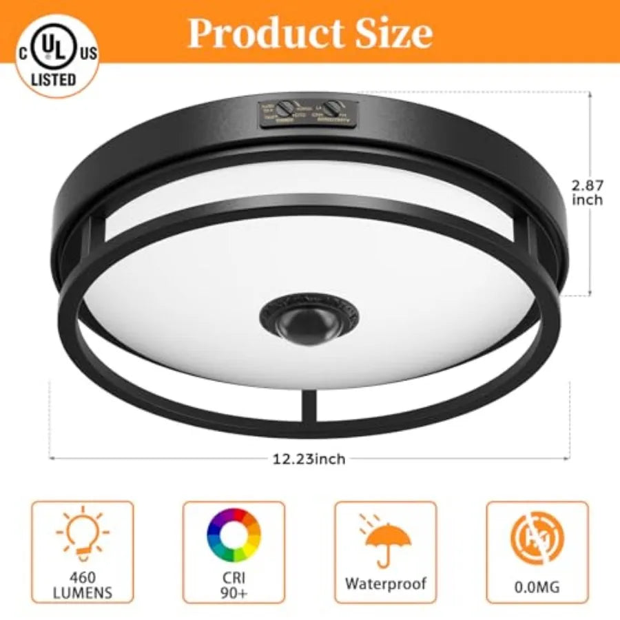 Motion Sensor Outdoor LED Ceiling Light With Dusk To Dawn