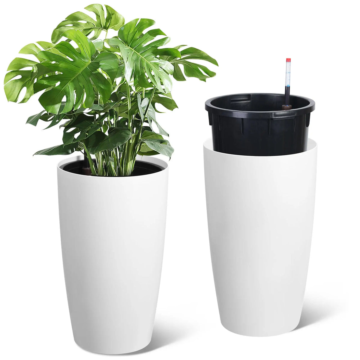 HiMISS Self Watering Planters With Water Level Indicator Set