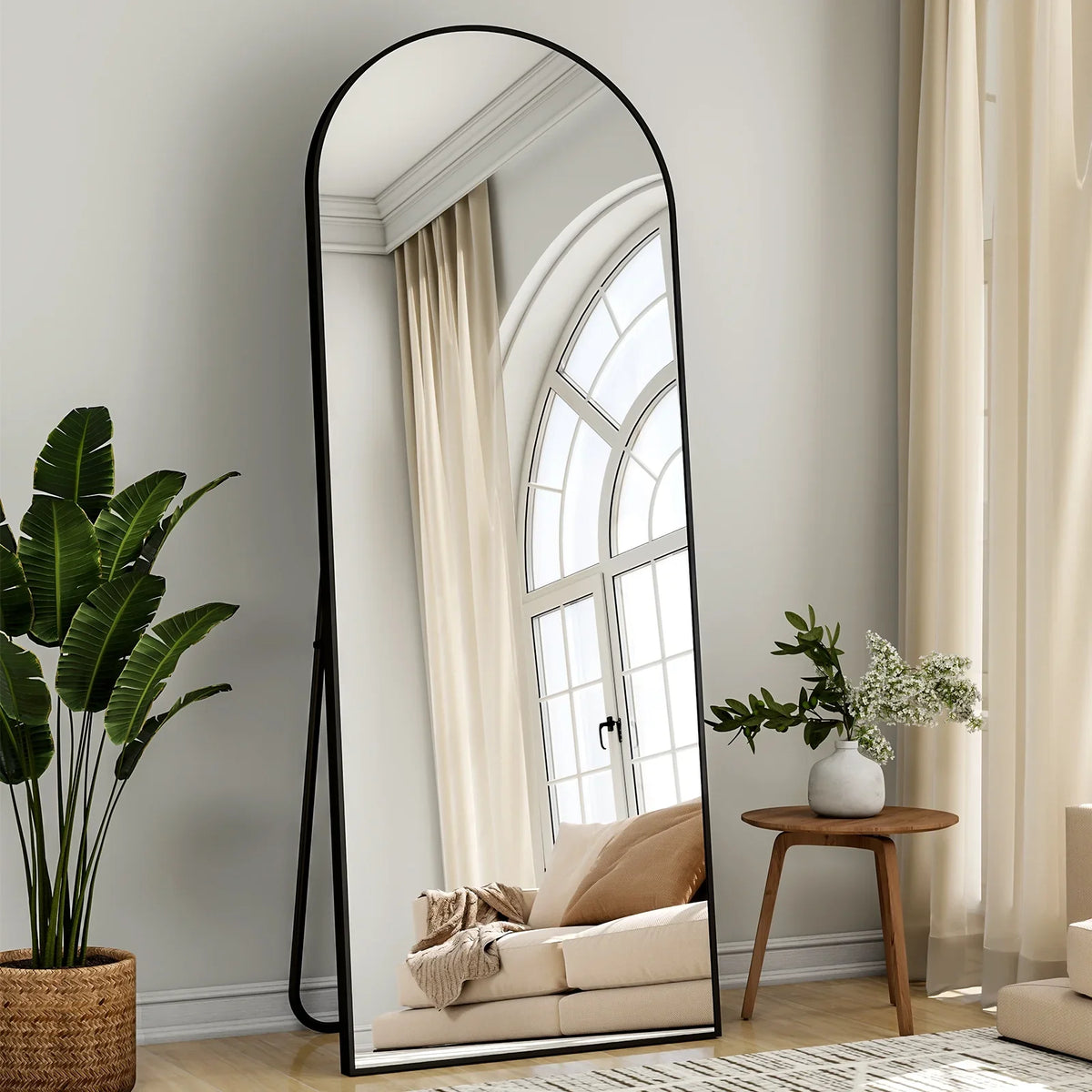 Elegant Arched Free Standing Full Length Mirror For Home Decor