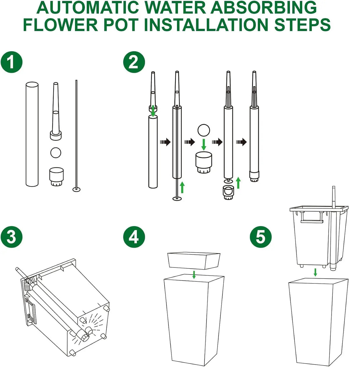 TWISTER.CK Self Watering Planters With Drainage For Indoor Outdoor Use