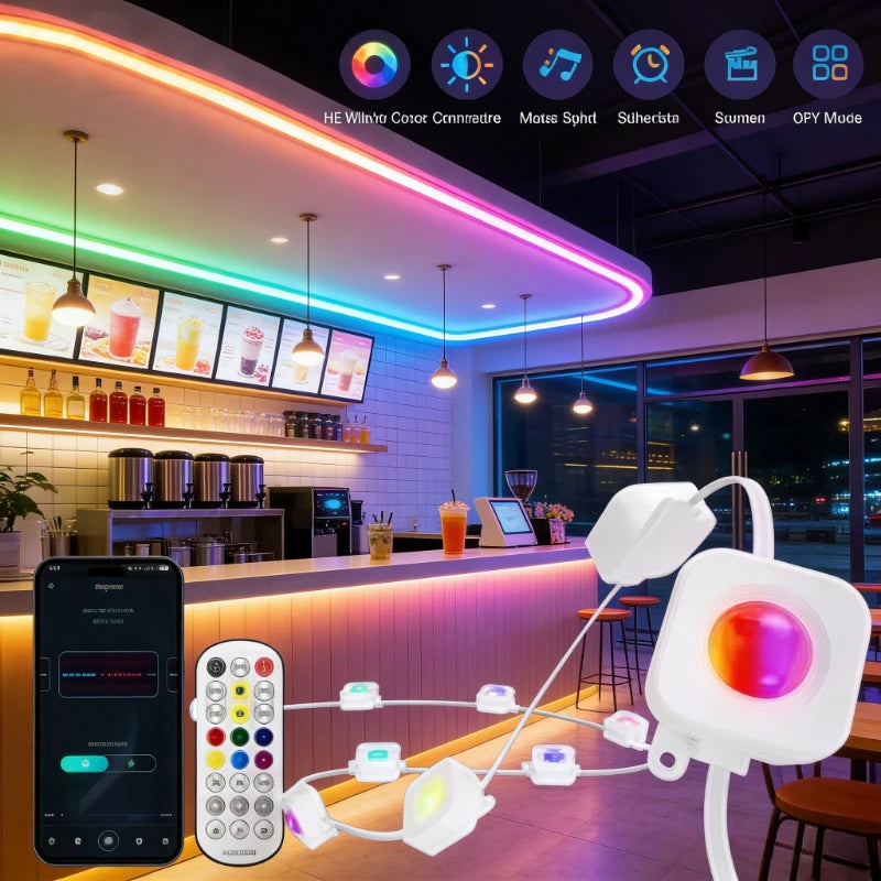 GCTECHING Waterproof Permanent Outdoor LED String Lights Decoration