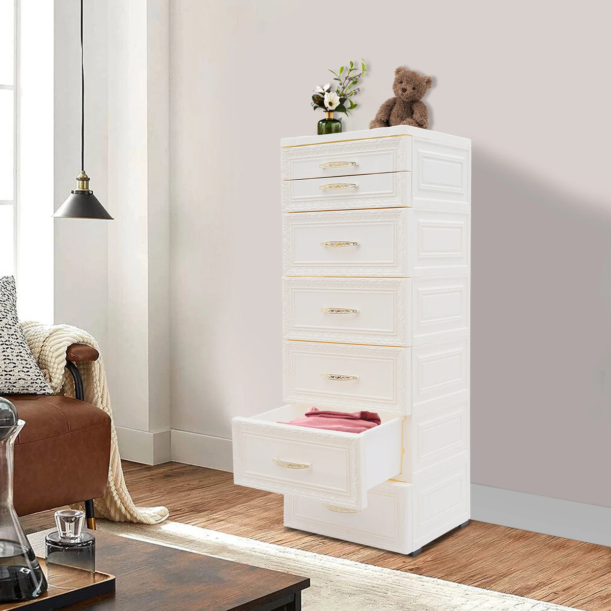 Bymaocar 6 Tier 7 Drawer Rolling Storage Cabinet Organizer