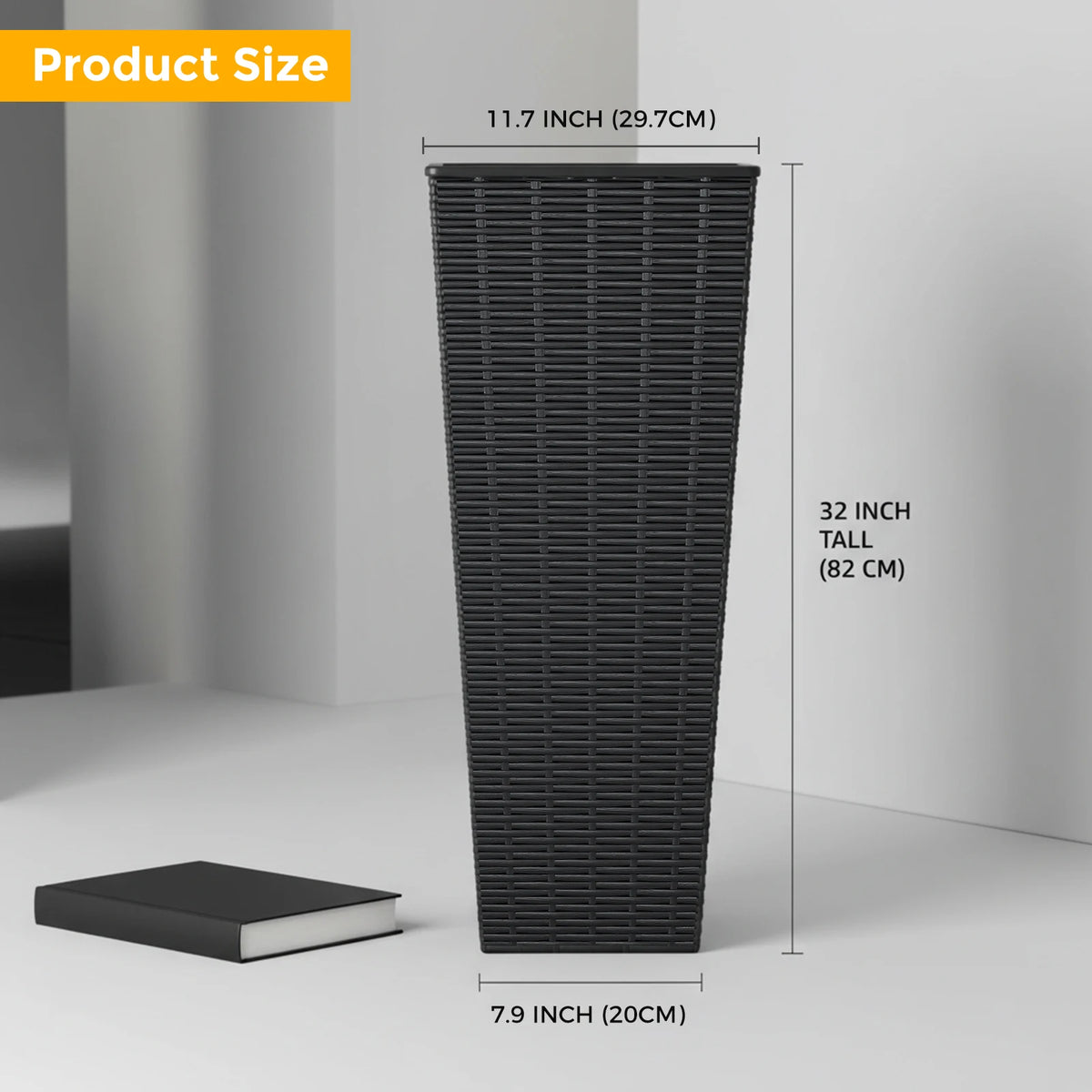 Romellar Modern Resin Rattan Texture Tall Planter Pots With Drainage