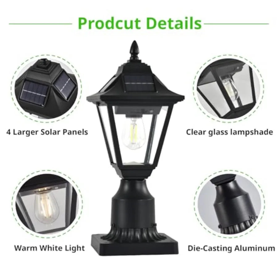 Outdoor Solar Post Light With Motion Sensor Waterproof