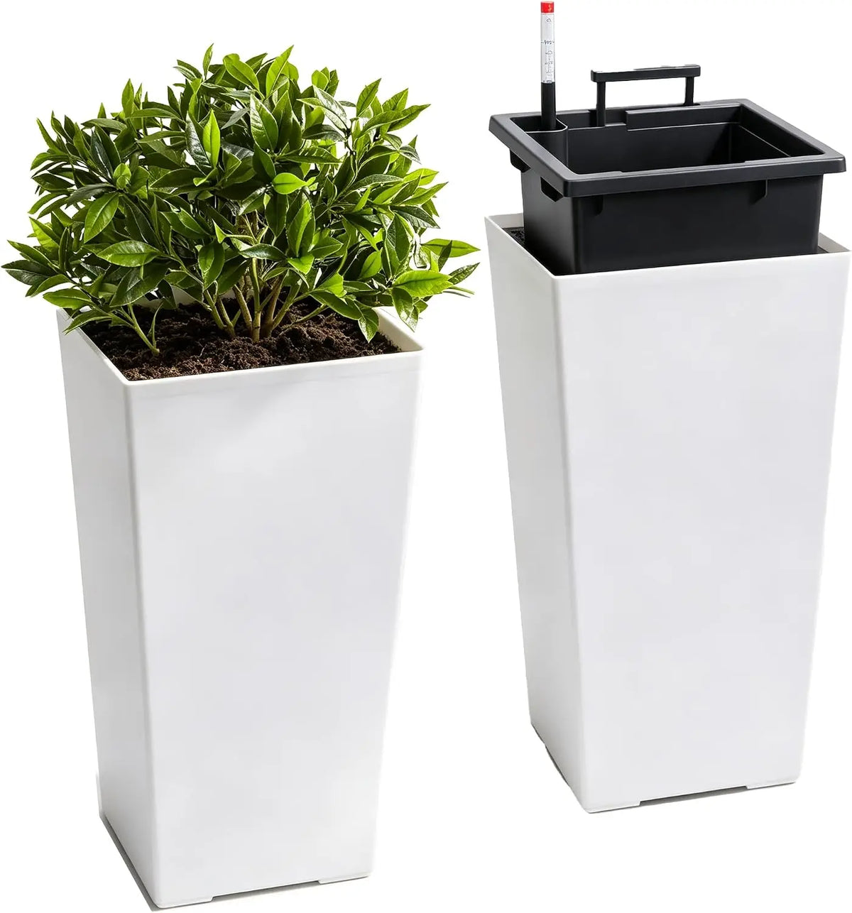 TWISTER.CK Self Watering Planters With Drainage For Indoor Outdoor Use