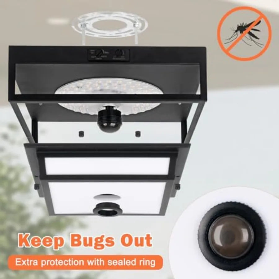 LED Motion Sensor Outdoor Flush Mount Ceiling Light Fixture