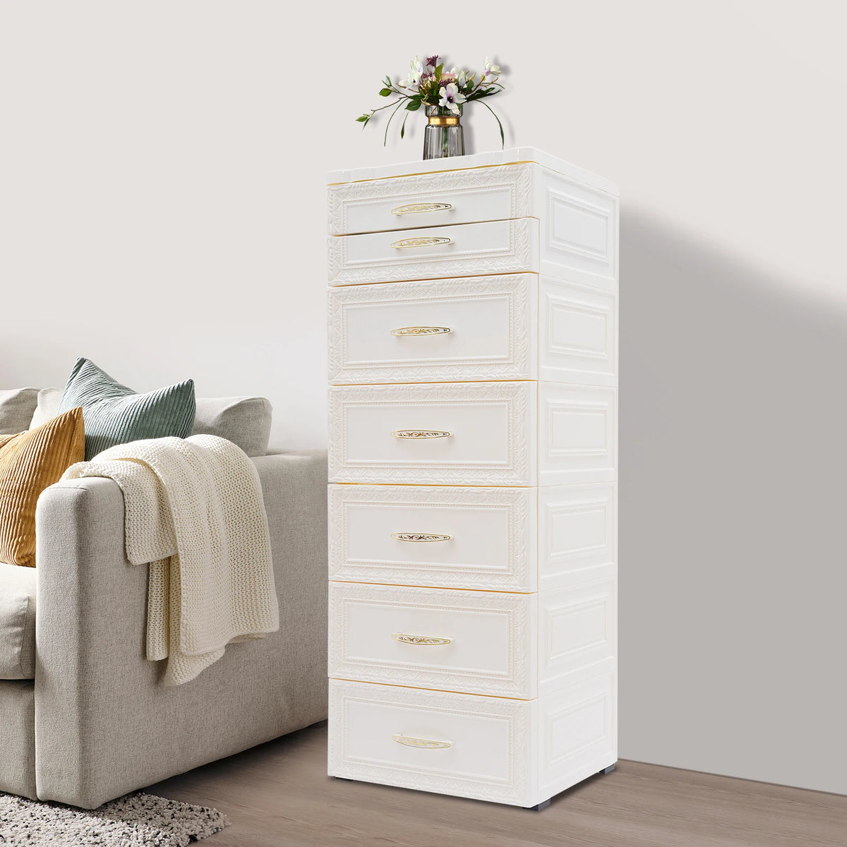 Bymaocar 6 Tier 7 Drawer Rolling Storage Cabinet Organizer