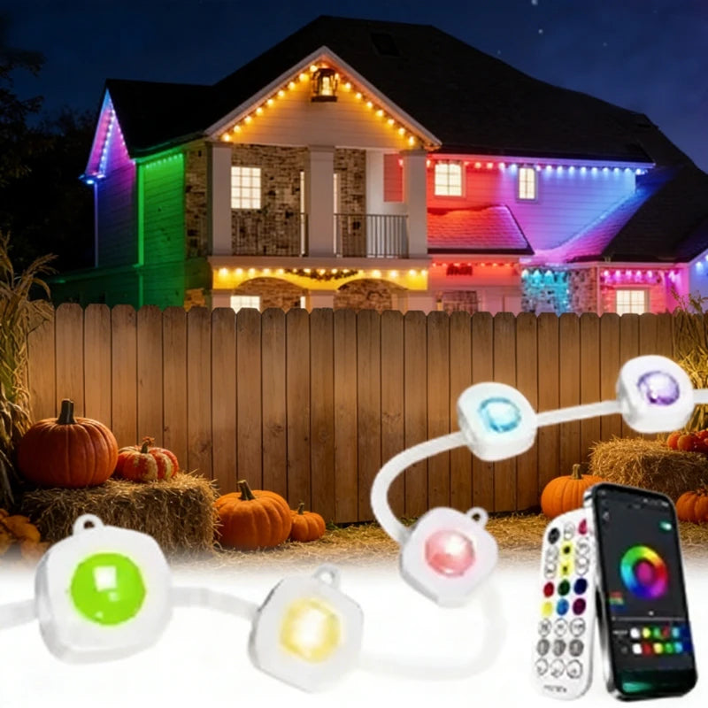 GCTECHING Waterproof Permanent Outdoor LED String Lights Decoration