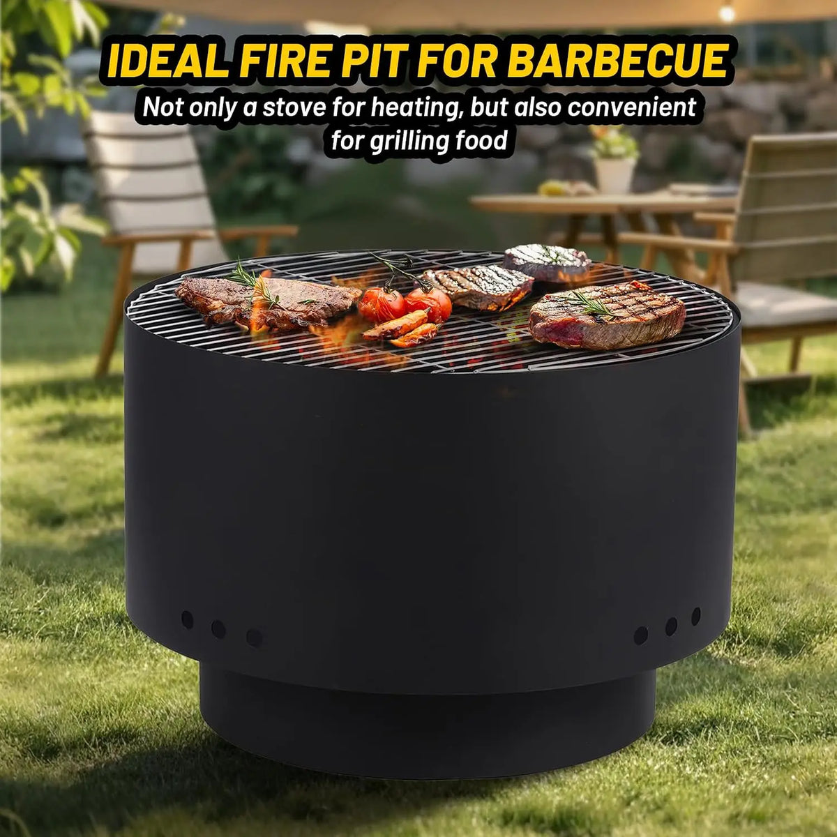 Tacleekii Smokeless Outdoor Fire Pit With Protective Cover