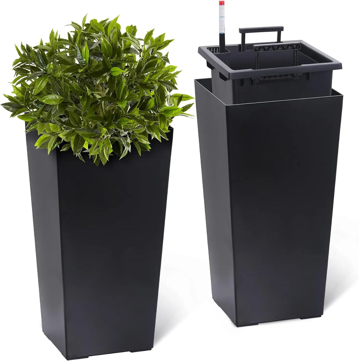 TWISTER.CK Self Watering Planters With Drainage For Indoor Outdoor Use