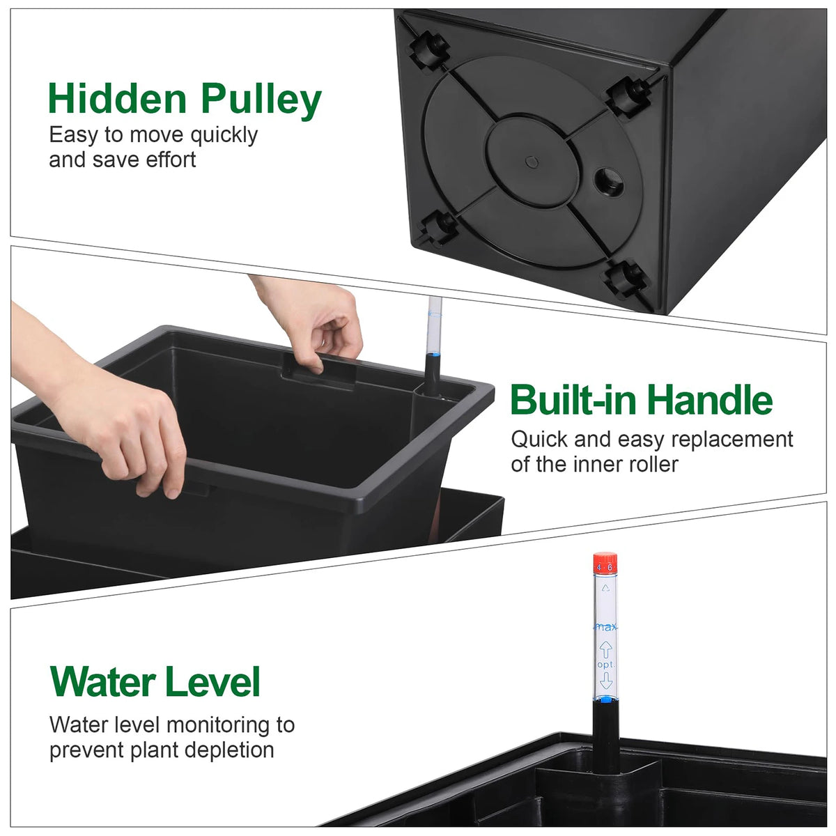 HiMISS Self Watering Planters With Drainage For Indoor Outdoor Plants