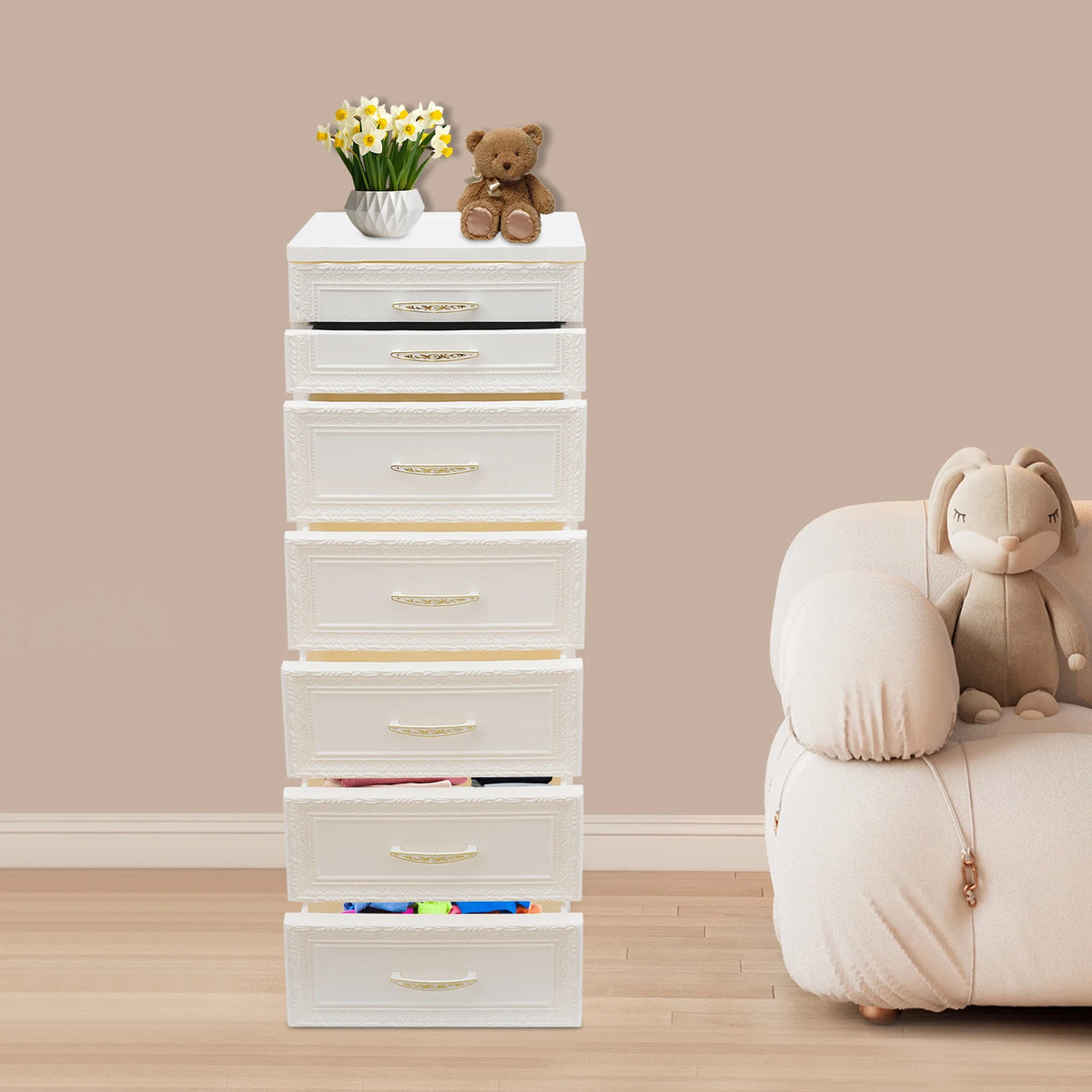 Bymaocar 6 Tier 7 Drawer Rolling Storage Cabinet Organizer
