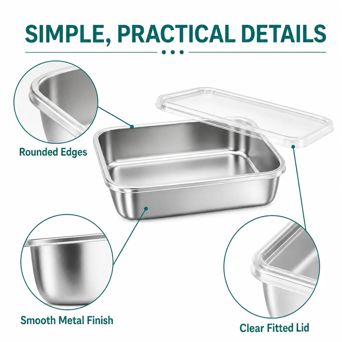 Leakproof Stainless Steel Meal Prep Container With Stackable Design