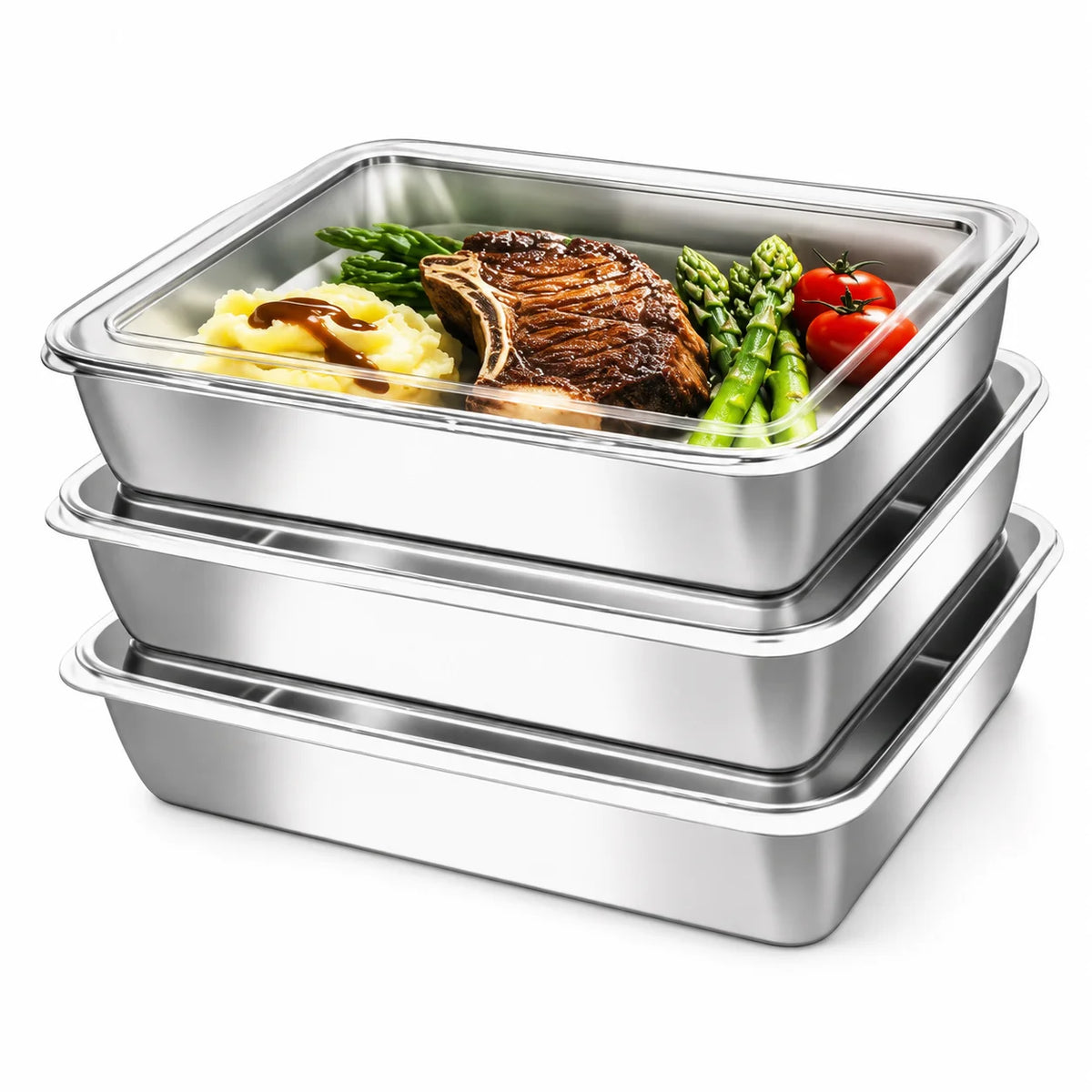 Leakproof Stainless Steel Meal Prep Container With Stackable Design