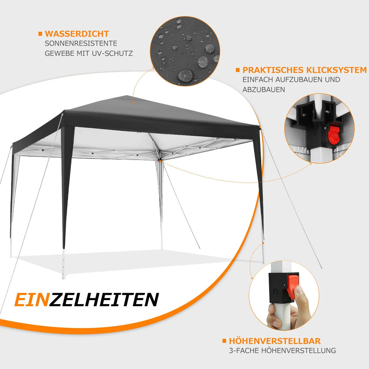 Tooluck Waterproof Instant Pop Up Canopy Tent With Sidewalls
