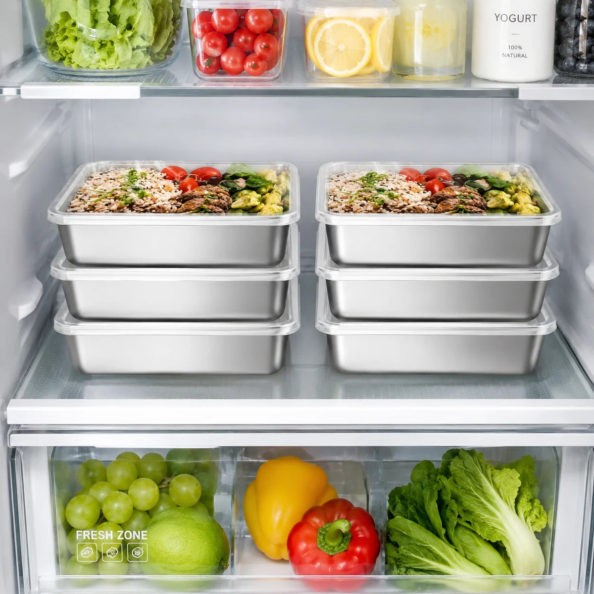 Leakproof Stainless Steel Meal Prep Container With Stackable Design