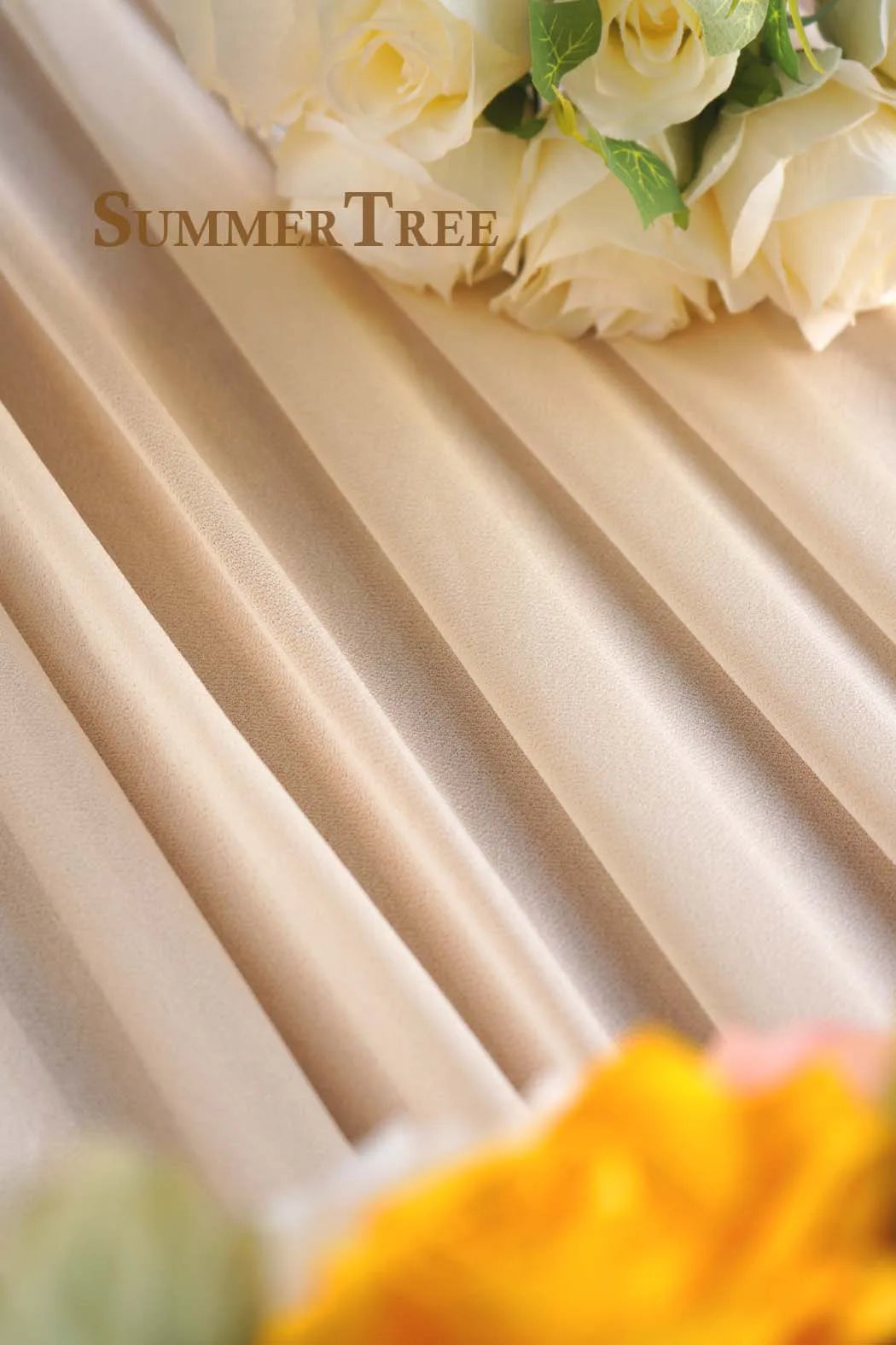 Mingtime Sheer Chiffon Tulle Fabric For Wedding Arch Draping Backdrop
