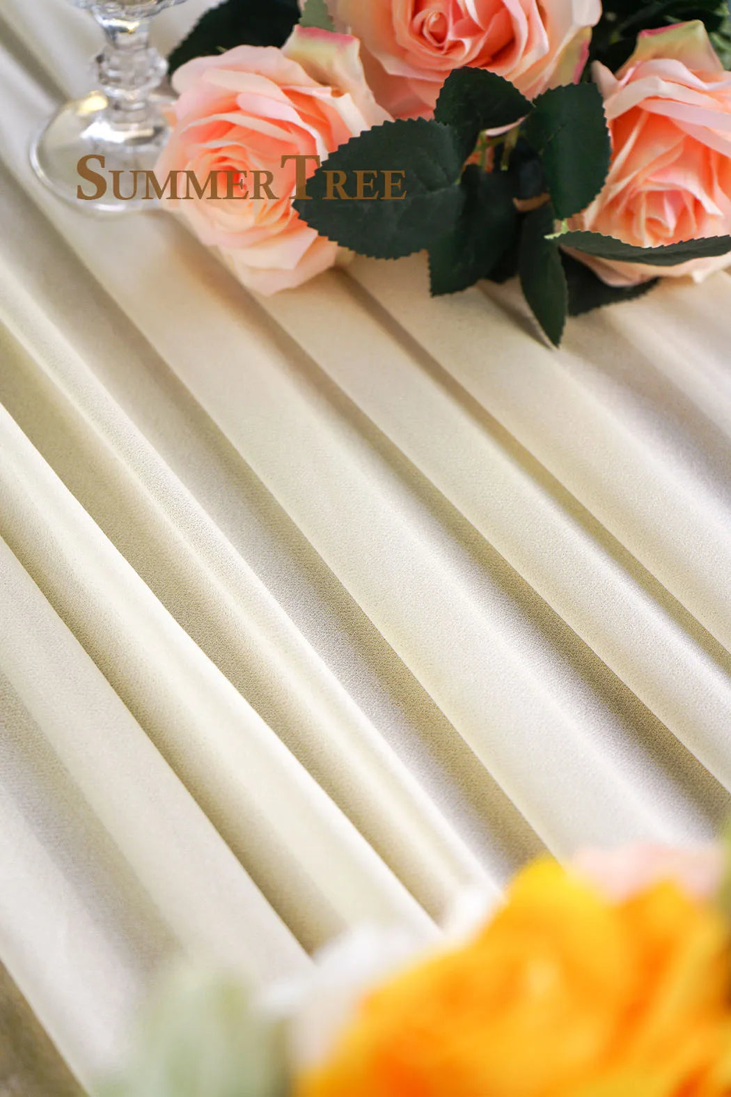Mingtime Sheer Chiffon Tulle Fabric For Wedding Arch Draping Backdrop