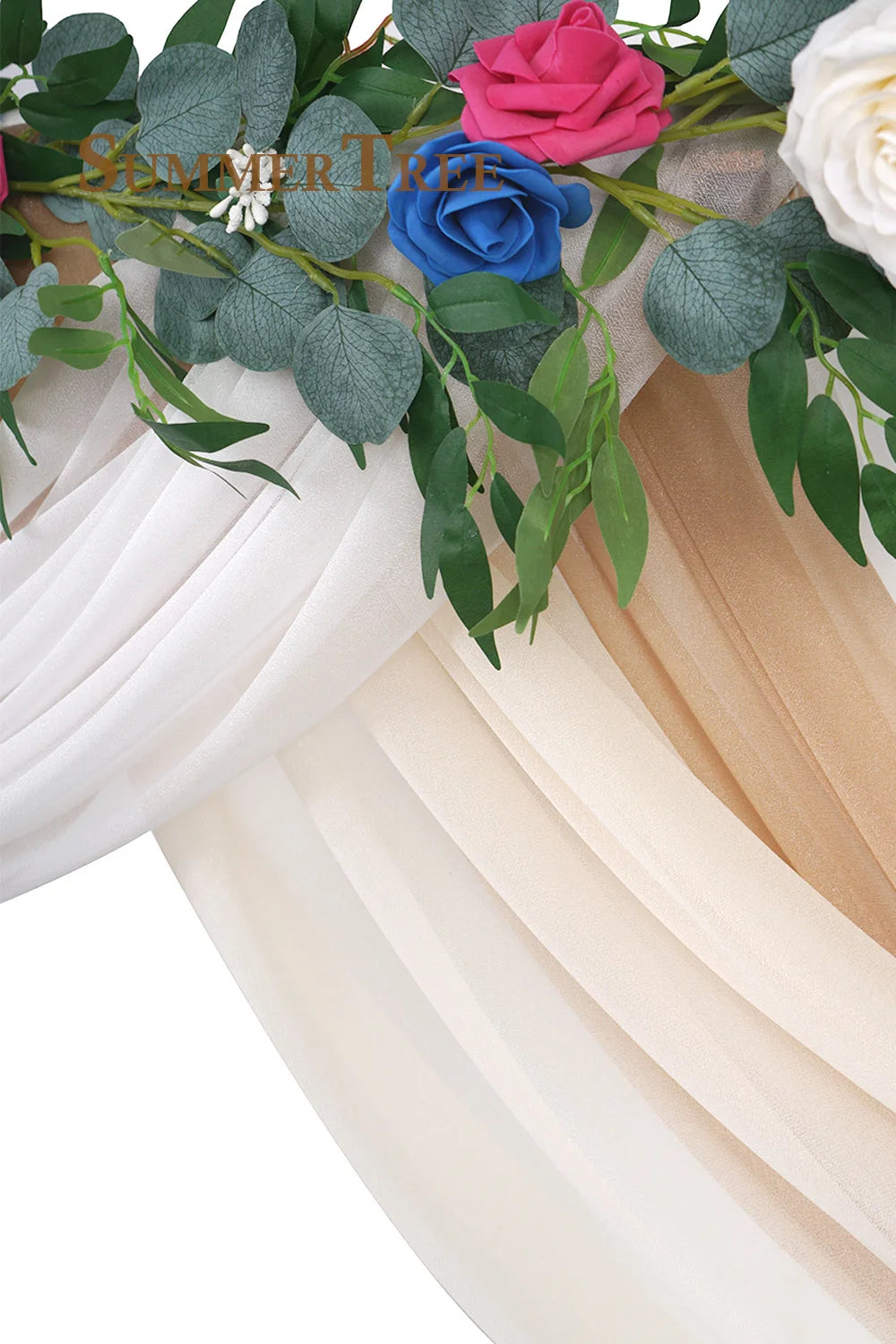 Mingtime Sheer Chiffon Tulle Fabric For Wedding Arch Draping Backdrop