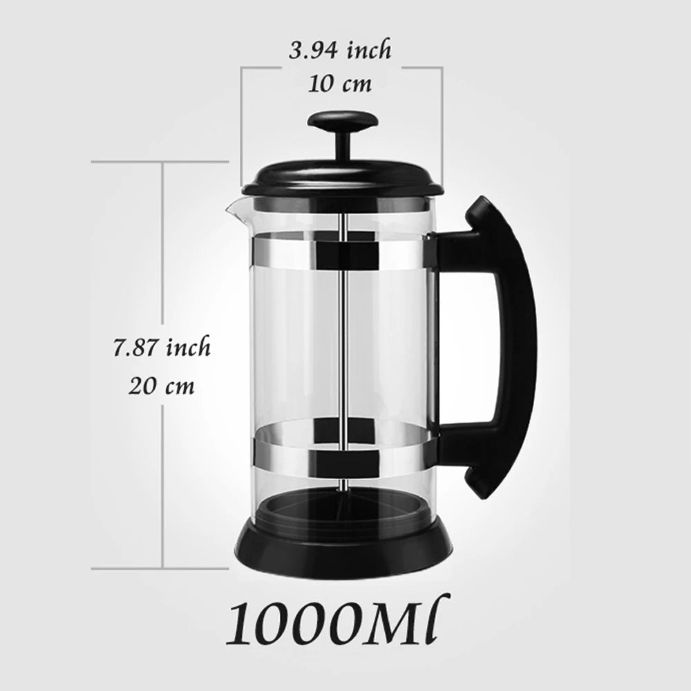 Recafimil French Press Coffee Maker With Borosilicate Glass Filter Carafe