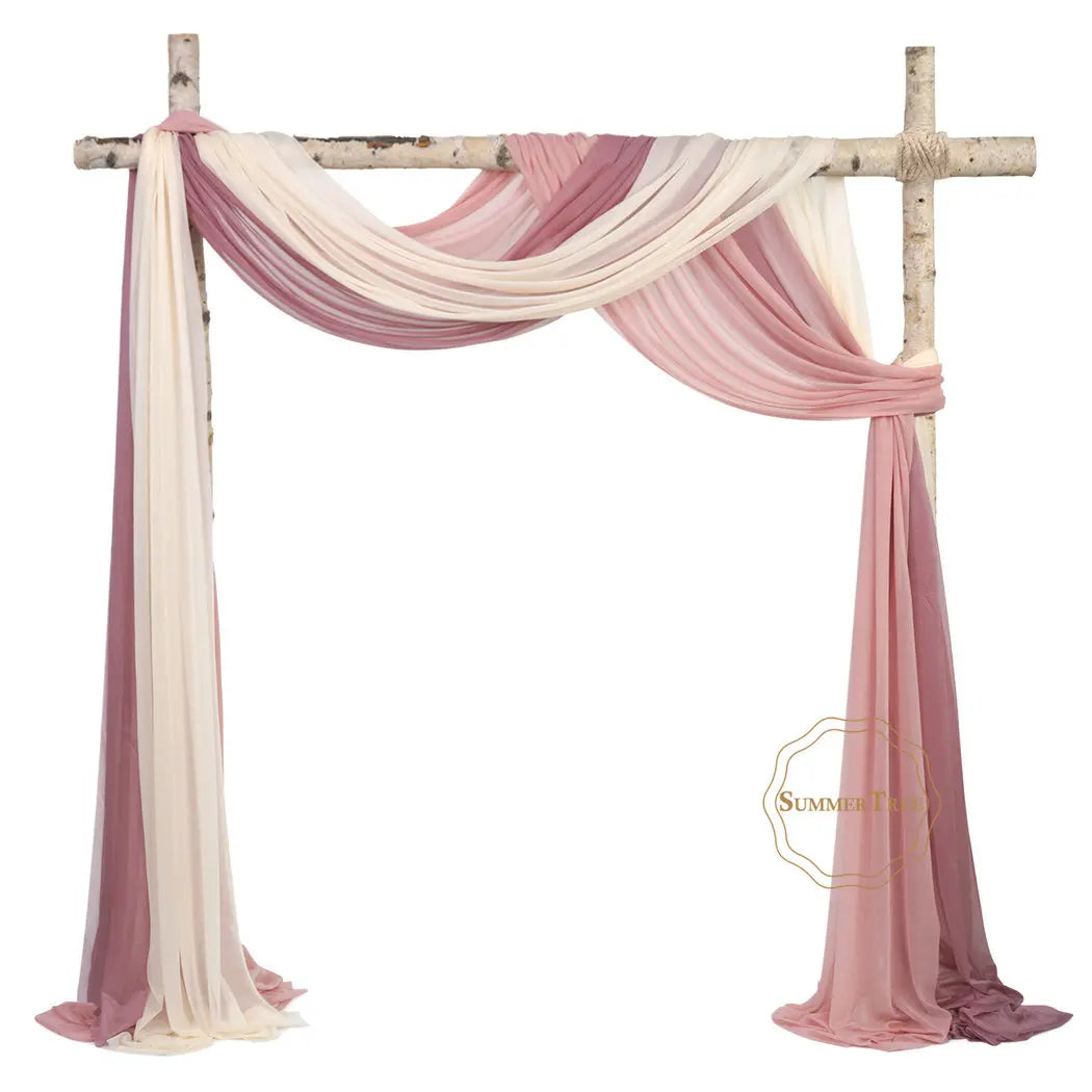 Mingtime Sheer Chiffon Tulle Fabric For Wedding Arch Draping Backdrop