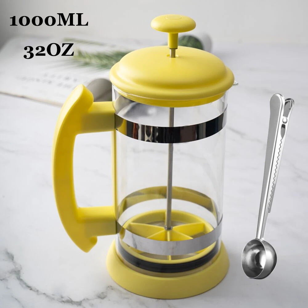 Recafimil French Press Coffee Maker With Borosilicate Glass Filter Carafe