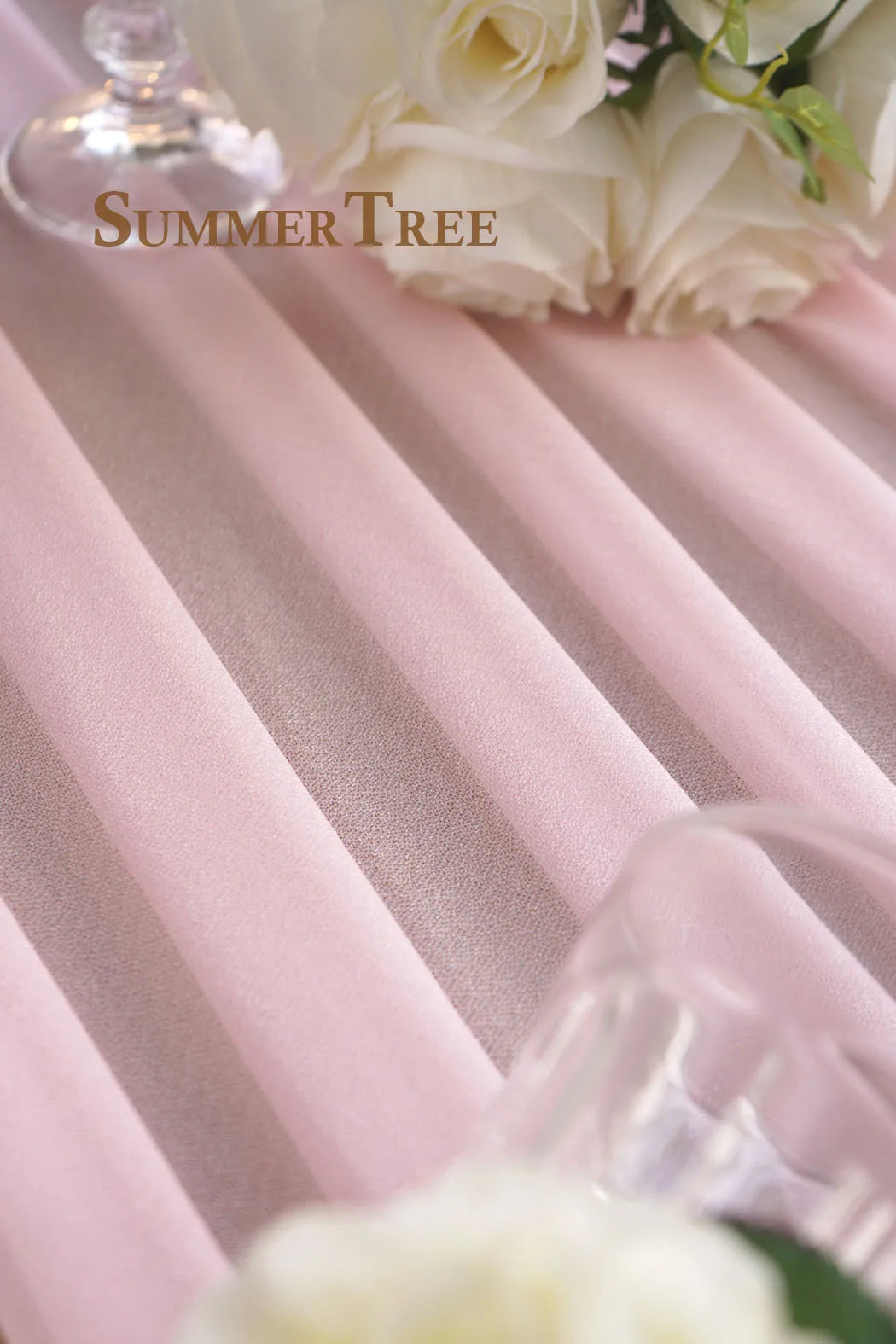 Mingtime Sheer Chiffon Tulle Fabric For Wedding Arch Draping Backdrop