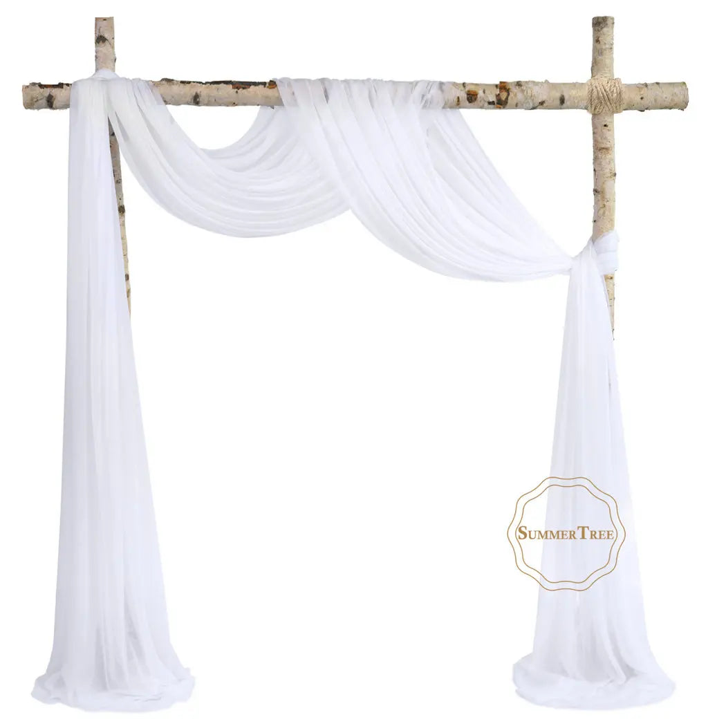 Mingtime Sheer Chiffon Tulle Fabric For Wedding Arch Draping Backdrop