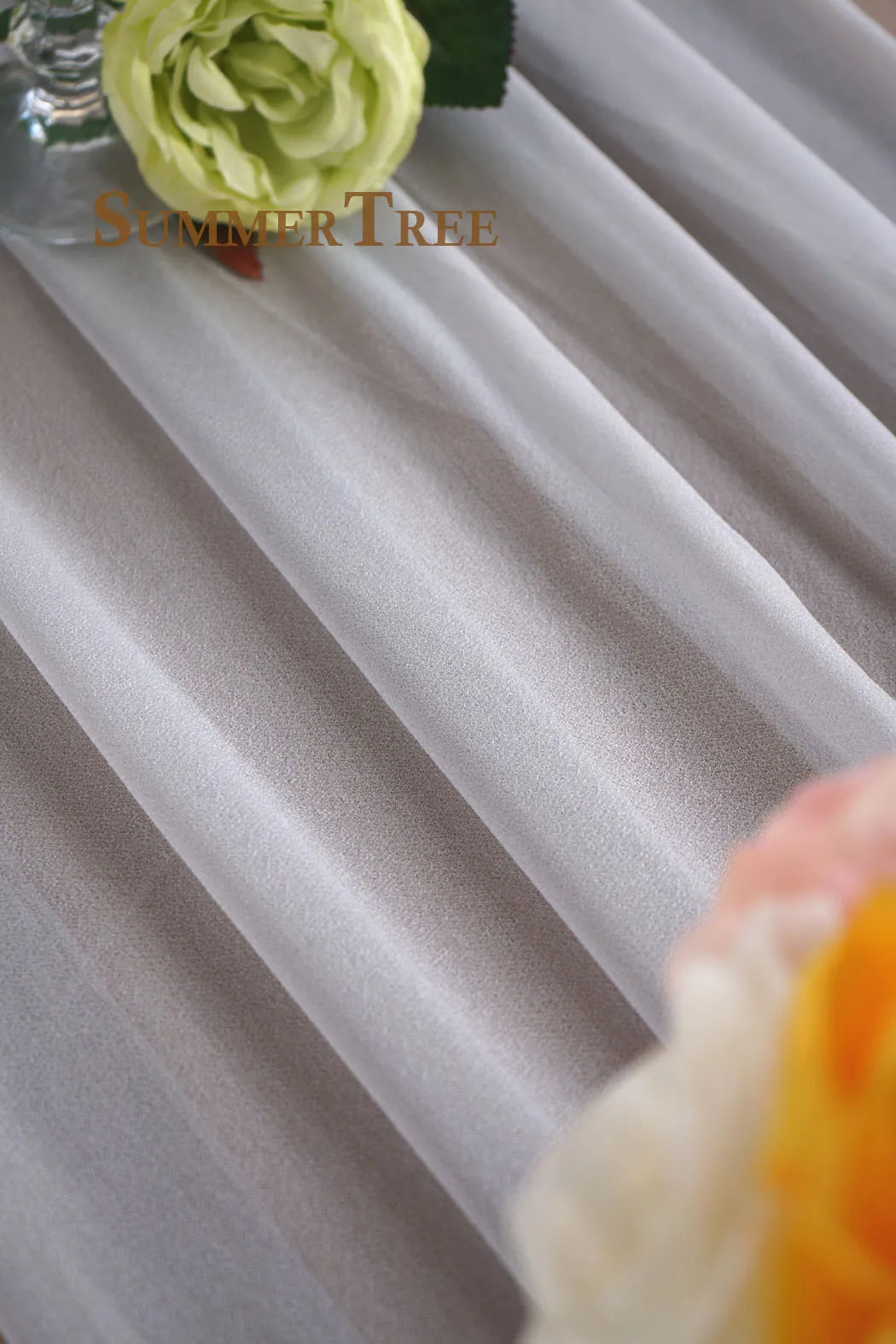 Mingtime Sheer Chiffon Tulle Fabric For Wedding Arch Draping Backdrop