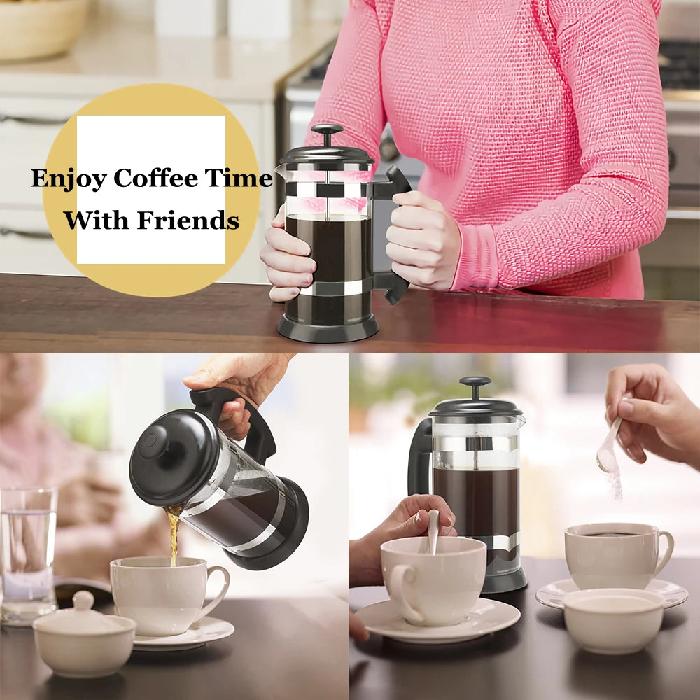 Recafimil French Press Coffee Maker With Borosilicate Glass Filter Carafe