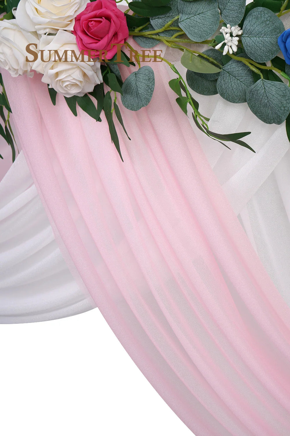 Mingtime Sheer Chiffon Tulle Fabric For Wedding Arch Draping Backdrop
