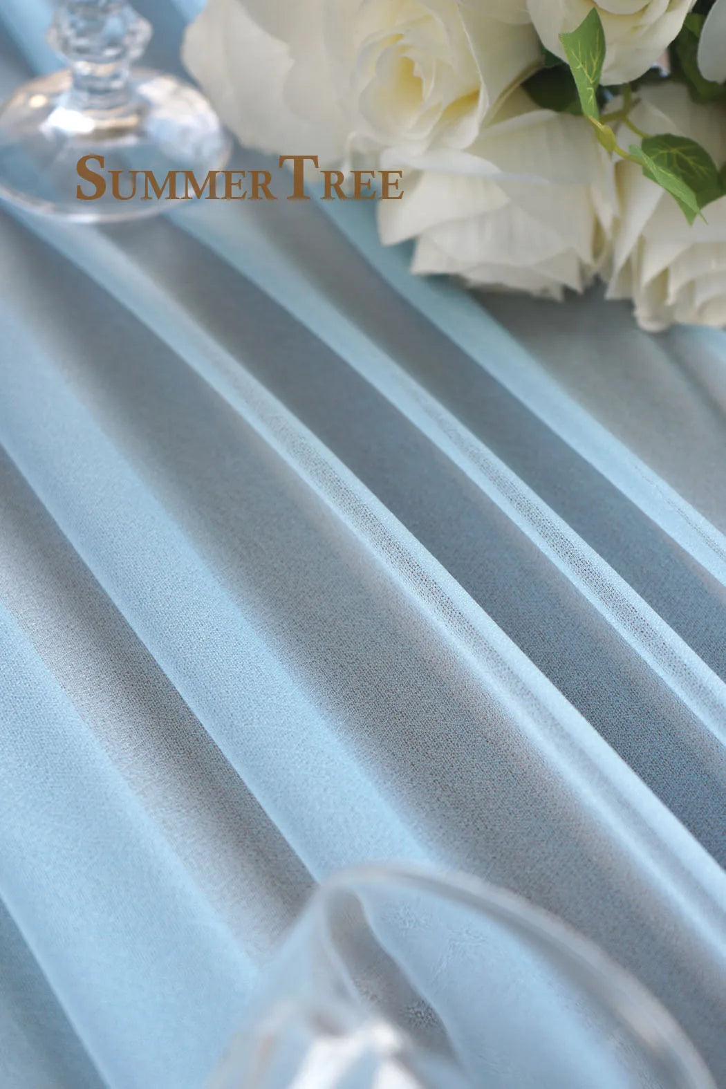 Mingtime Sheer Chiffon Tulle Fabric For Wedding Arch Draping Backdrop