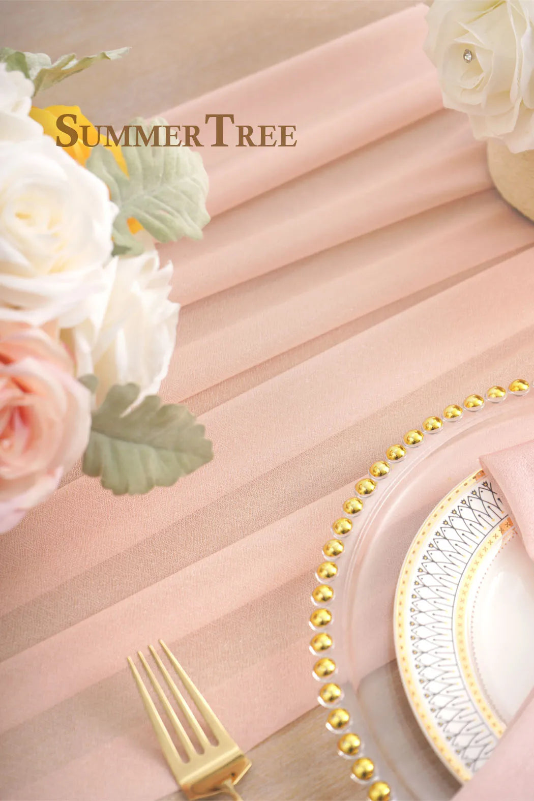 Mingtime Sheer Chiffon Tulle Fabric For Wedding Arch Draping Backdrop