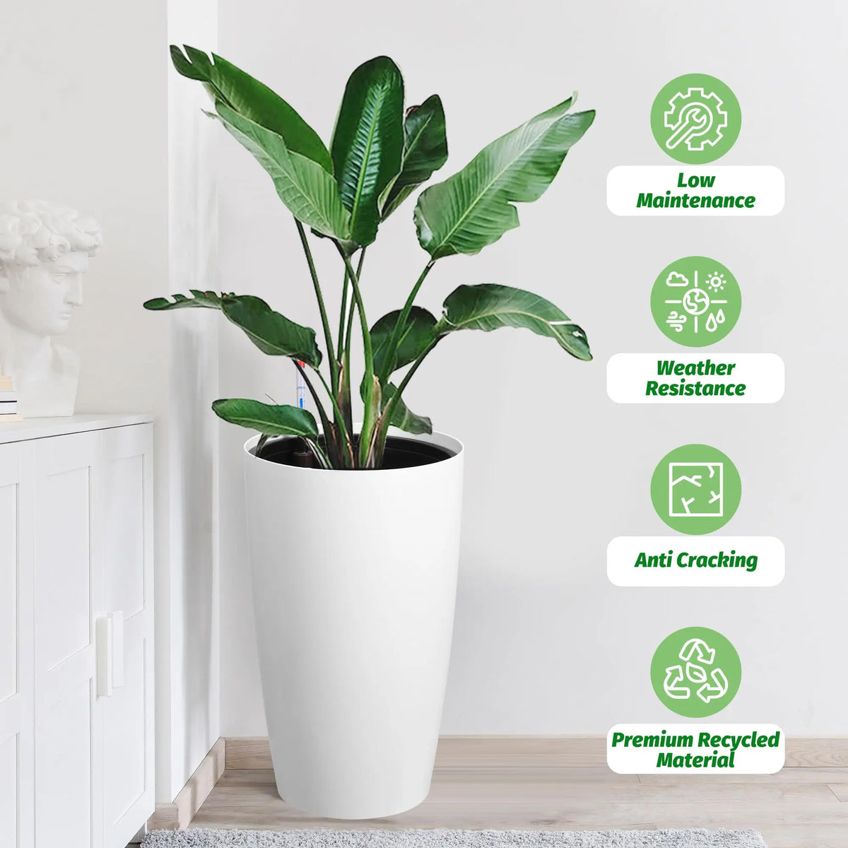 HiMISS Self Watering Planters With Water Level Indicator Set