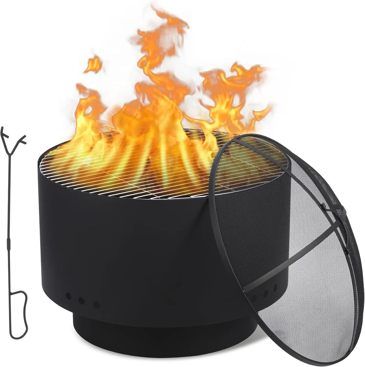 Tacleekii Smokeless Outdoor Fire Pit With Protective Cover
