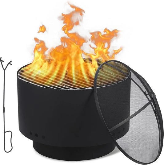 Tacleekii Smokeless Outdoor Fire Pit With Protective Cover
