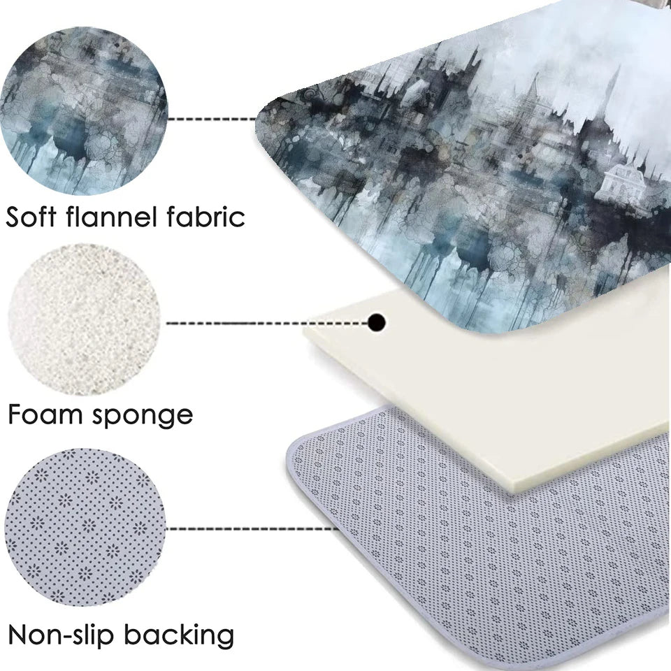 Retro Geometric Washable Anti Slip Polyester Area Rug For Homes