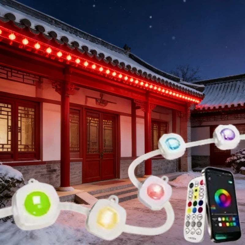 GCTECHING Waterproof Permanent Outdoor LED String Lights Decoration