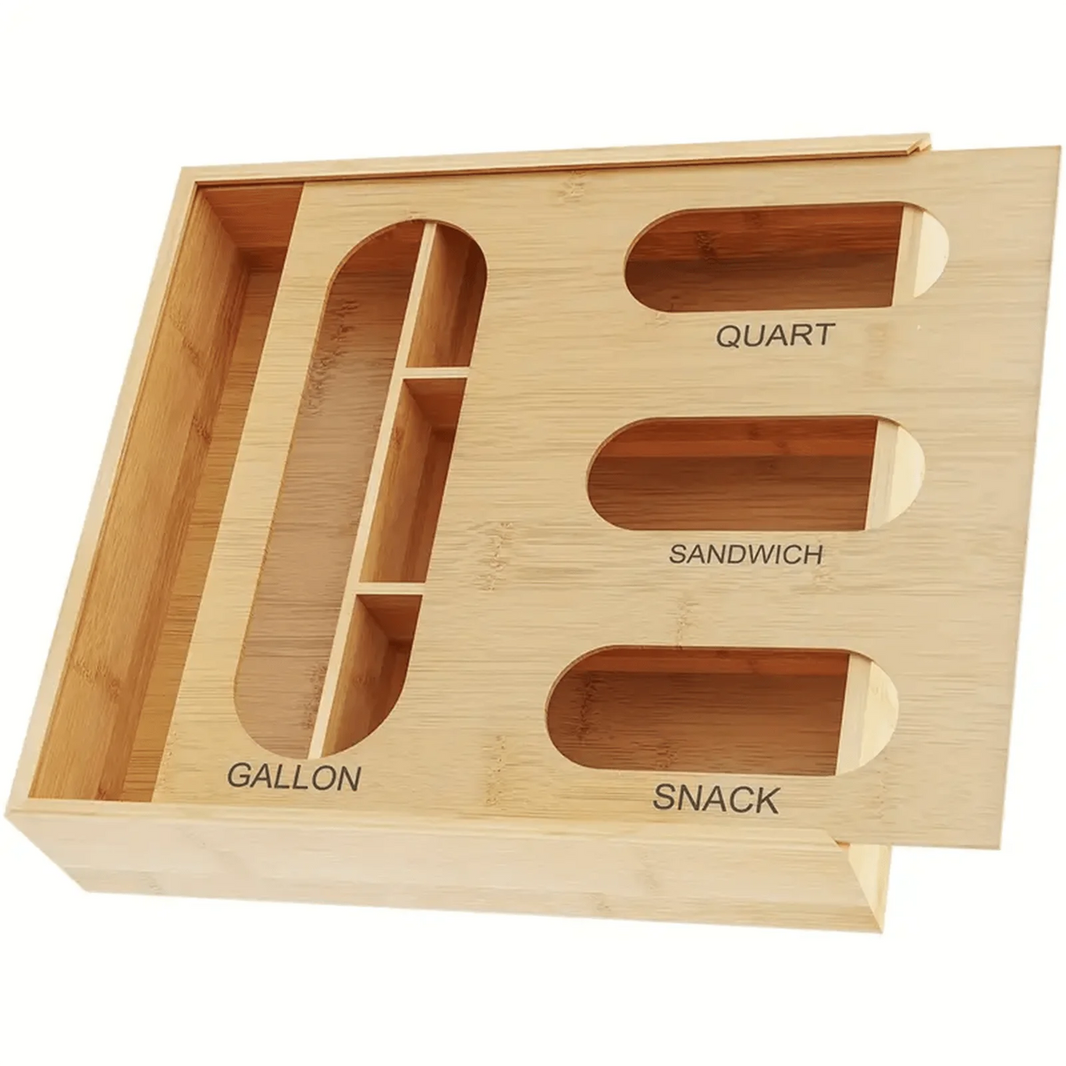 Elegant Bamboo Ziplock Bag Slider Storage Organizer