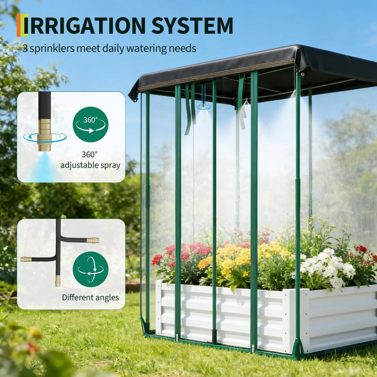 HiMISS 3 In 1 Raised Garden Bed Drip Irrigation Kit