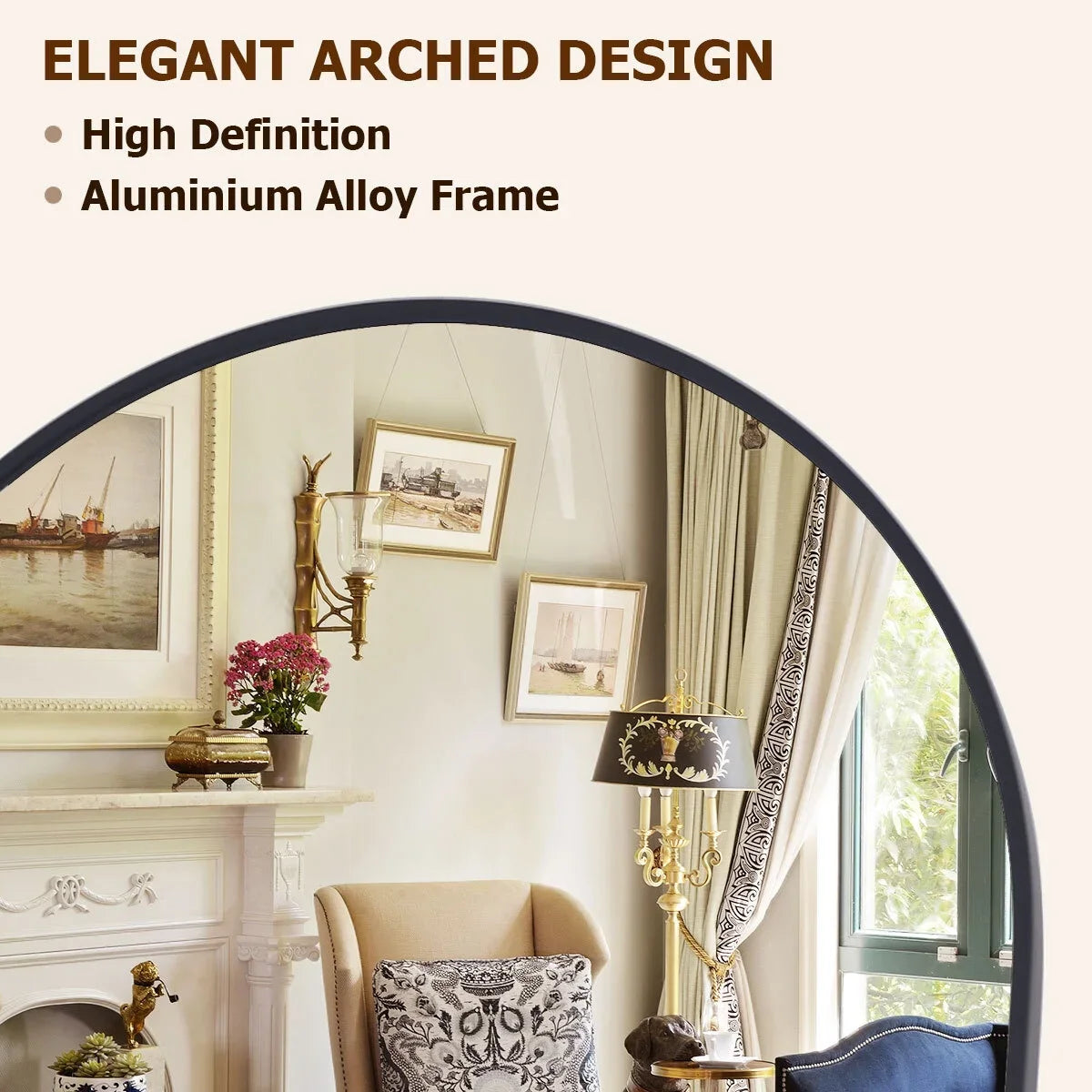 Elegant Arched Free Standing Full Length Mirror For Home Decor