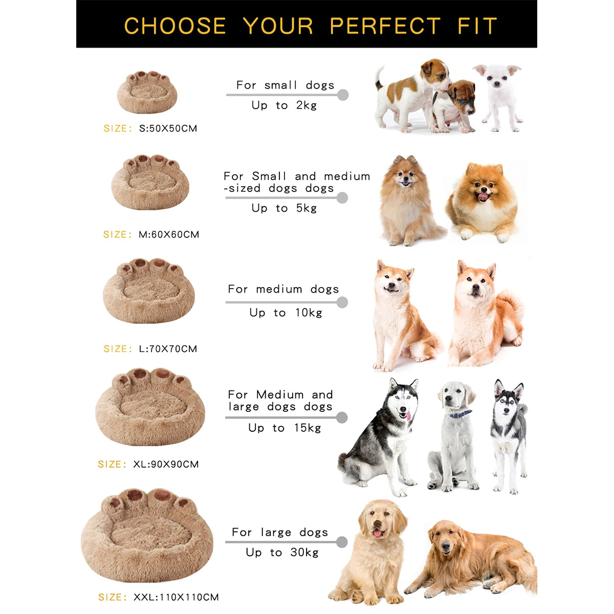 BeiYu Pet Fluffy Warm Dog Bed With Breathable Cushion